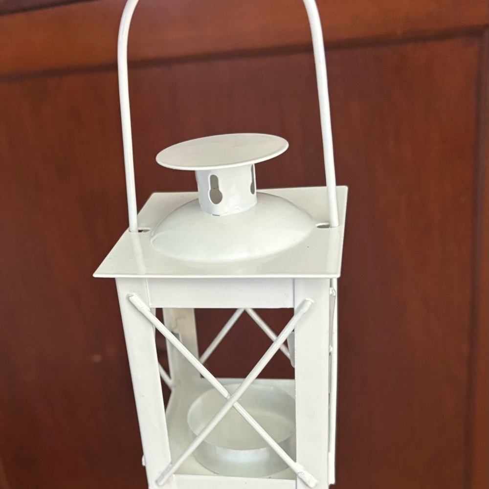 22 White Metal Lanterns